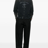 Felpe stile cardigan con stampa in nero Khoki - uomo 