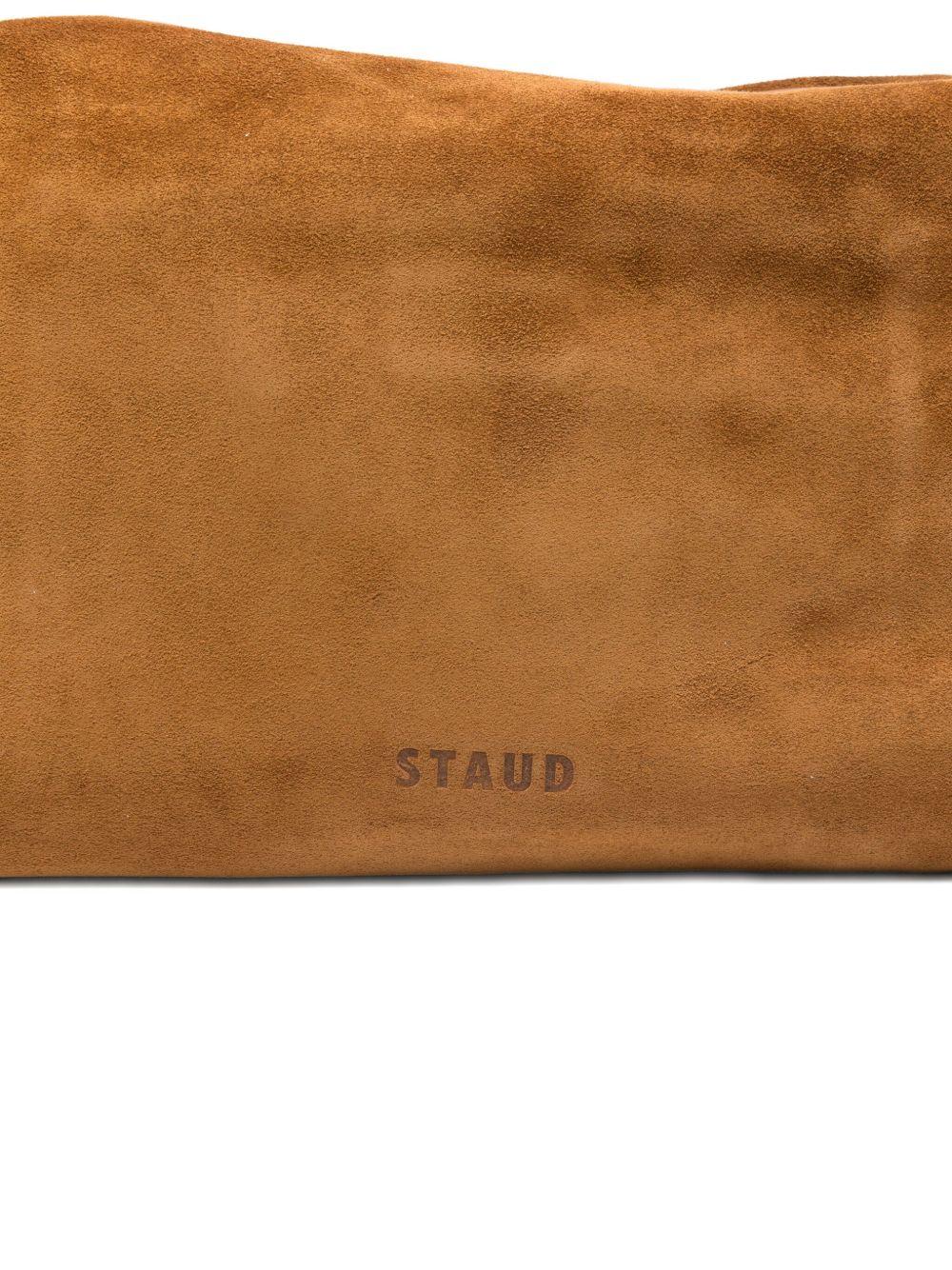 Borsa a spalla wally in pelle scamosciata in marrone Staud - donna 