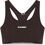 Reggiseno sportivo con logo in marrone Jil Sander - donna 