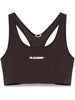 Reggiseno sportivo con logo in marrone Jil Sander - donna