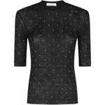 Top girocollo in nero Rabanne - donna 