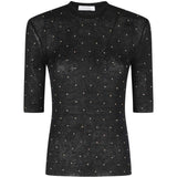 Top girocollo in nero Rabanne - donna 