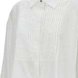 Camicia in popeline con bottoni gioiello e pieghe in bianco Golden goose - donna 