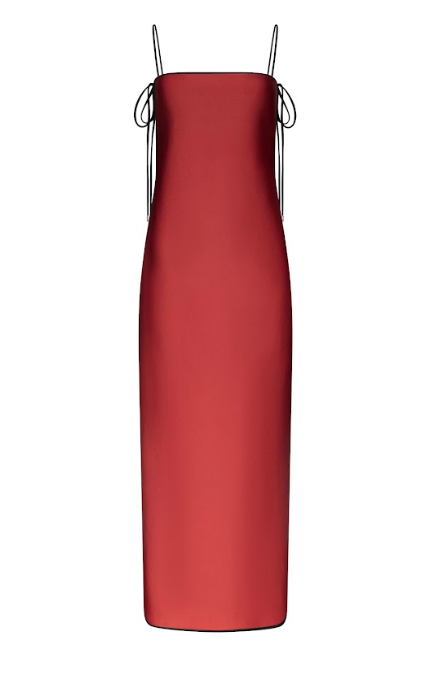 Abito con finitura satinata signature in rosso Temily - donna 