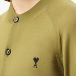 Cardigan Ami de Coeur con ricamo in verde matcha AMI PARIS - DONNA 