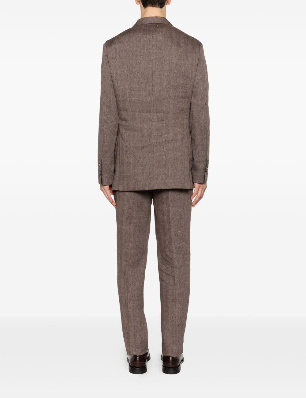 Completo doppiopetto in marrone chiaro Brunello Cucinelli - uomo 