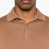 Polo a maniche corte con bottoni in marrone Lardini - uomo 