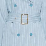 Giacca a righe con cintura in celeste Rowen rose - donna 