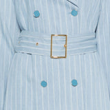 Giacca a righe con cintura in celeste Rowen rose - donna 