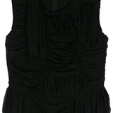 Top con ruches in nero - donna 