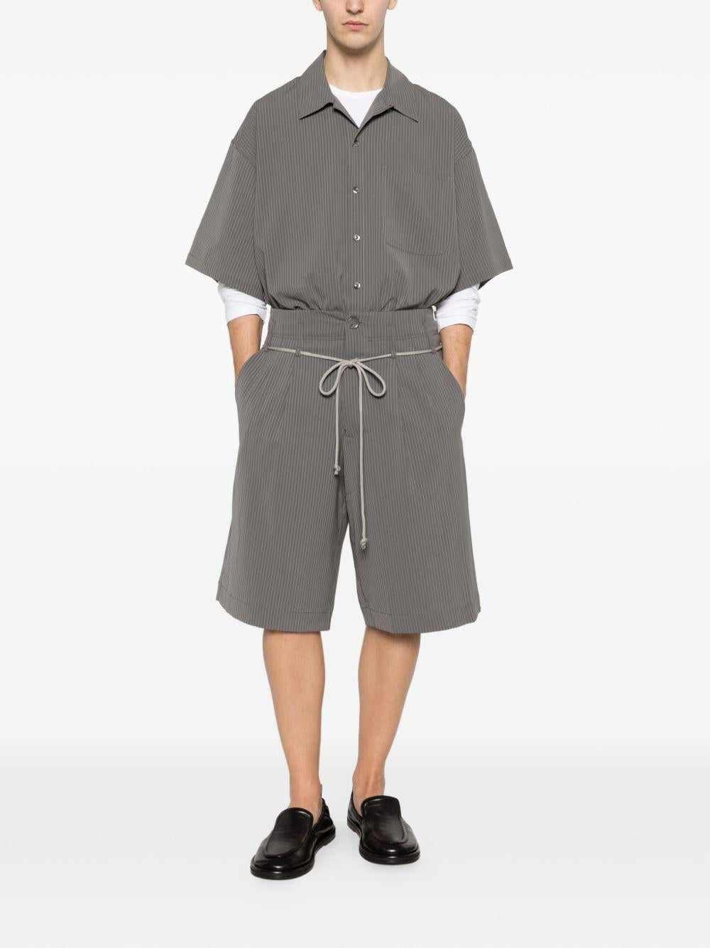 Camicia con taschino sul petto a fantasia gessata in grigio Song for the mute - uomo 