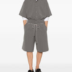 Camicia con taschino sul petto a fantasia gessata in grigio Song for the mute - uomo 