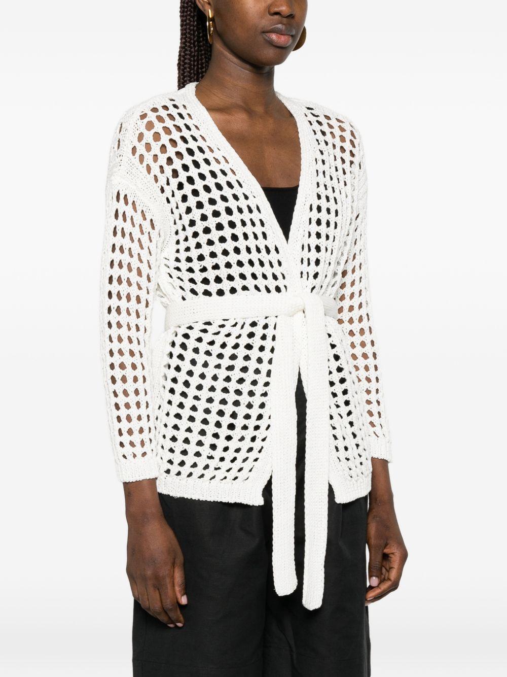Cardigan a portafoglio Gelo in cotone in bianco Maxmara - donna 