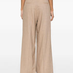 Pantaloni a gamba larga in beige - donna 