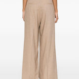 Pantaloni a gamba larga in beige - donna 