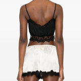 Top con rifinitura in pizzo in nero Simone rocha - donna 