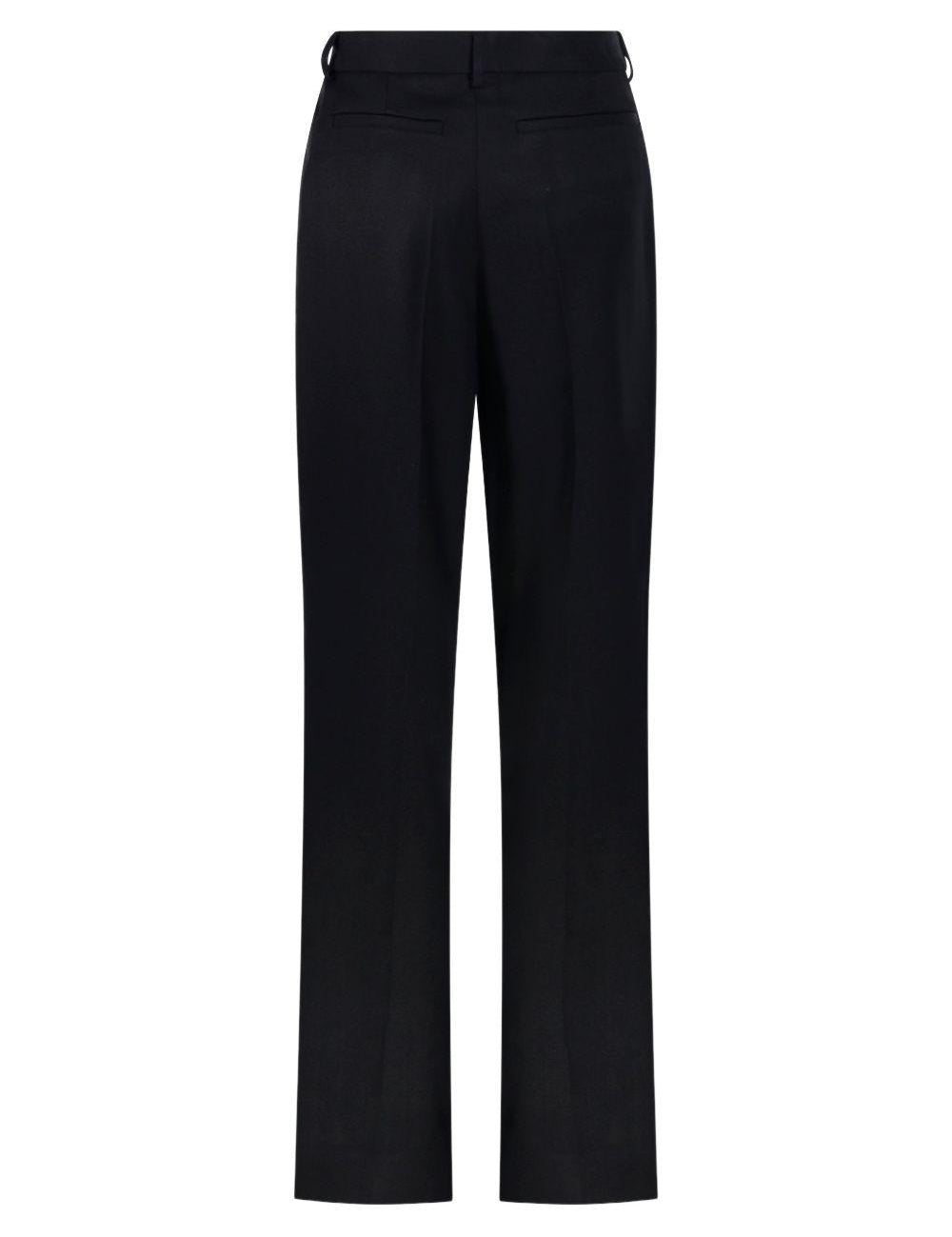Pantaloni dritti con pieghe in nero Victoria beckham - donna 