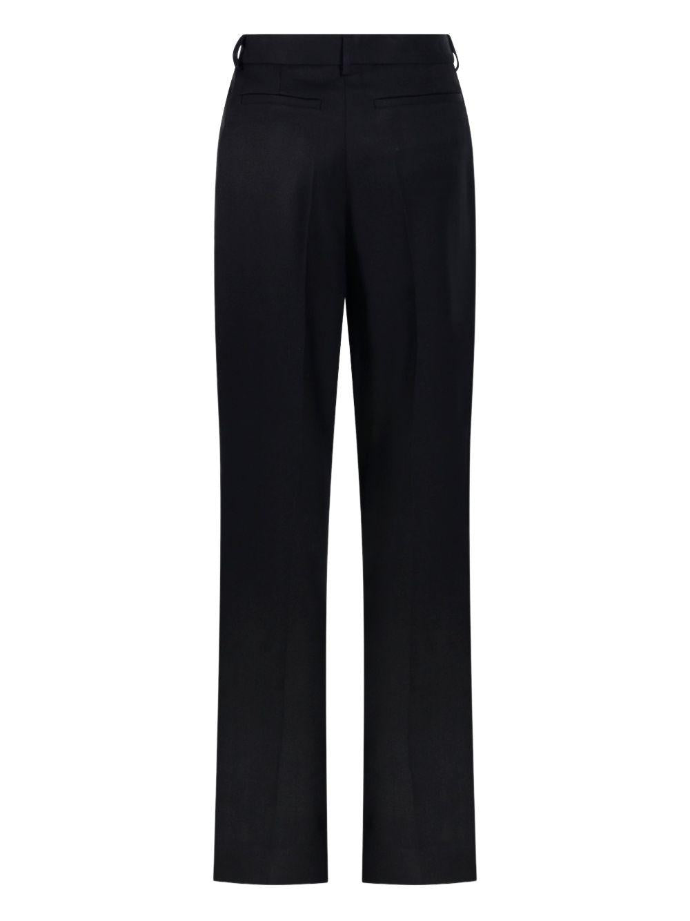 Pantaloni dritti con pieghe in nero Victoria beckham - donna 
