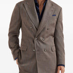 Blazer doppiopetto in marrone Brunello cucinelli - uomo 