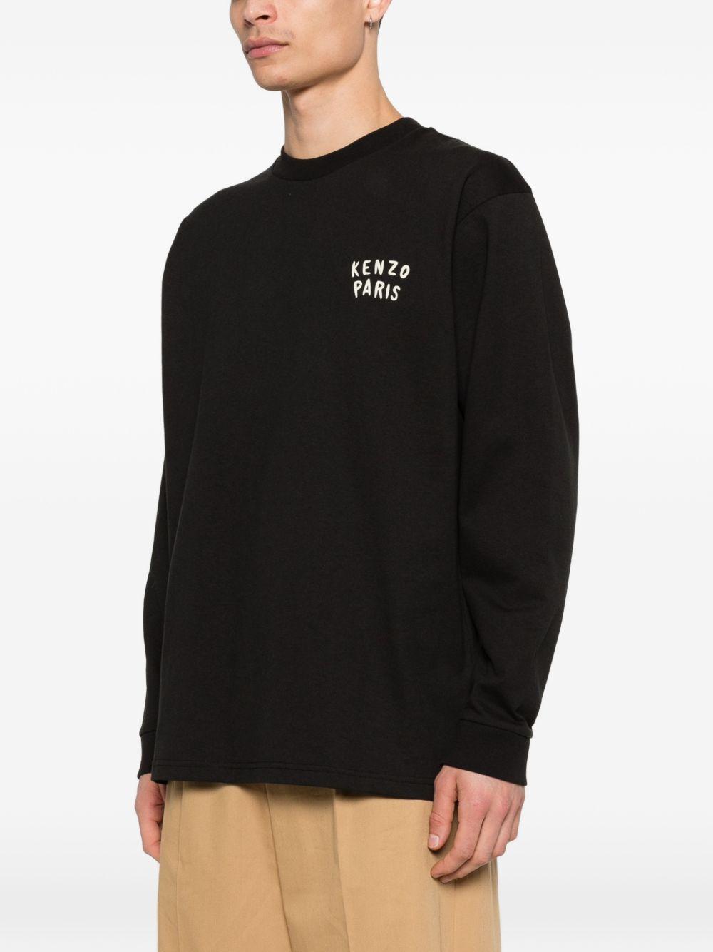 T-shirt a maniche lunghe con logo in nero Kenzo - uomo 