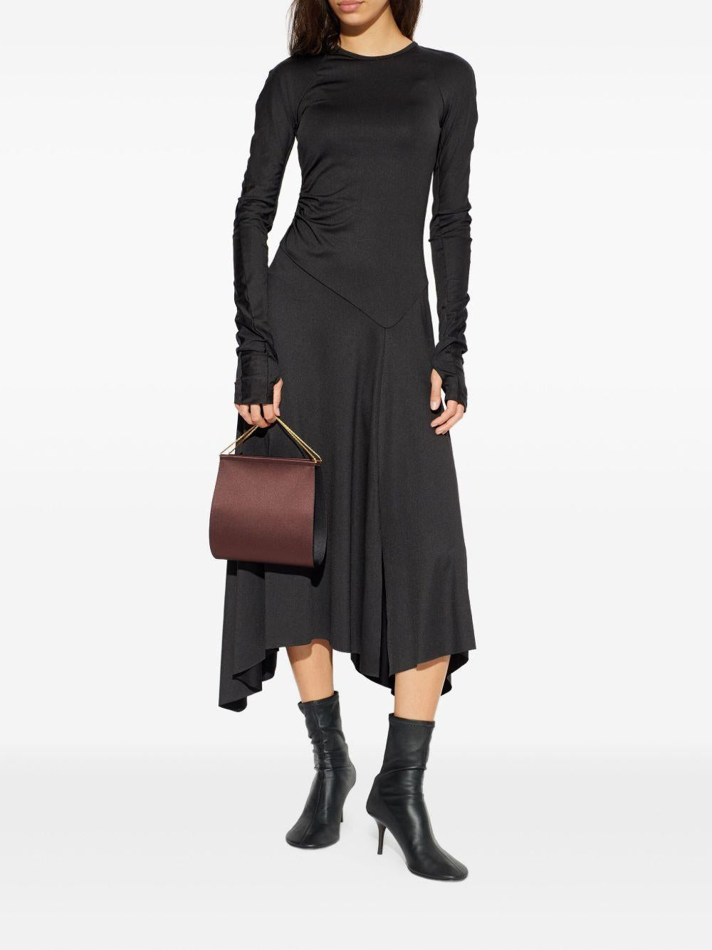 Abito midi asimmetrico in nero Victoria Beckham - donna 