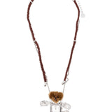 Collana con decorazioni a forma di orsacchiotto in argento e bianco Yvmin - donna 