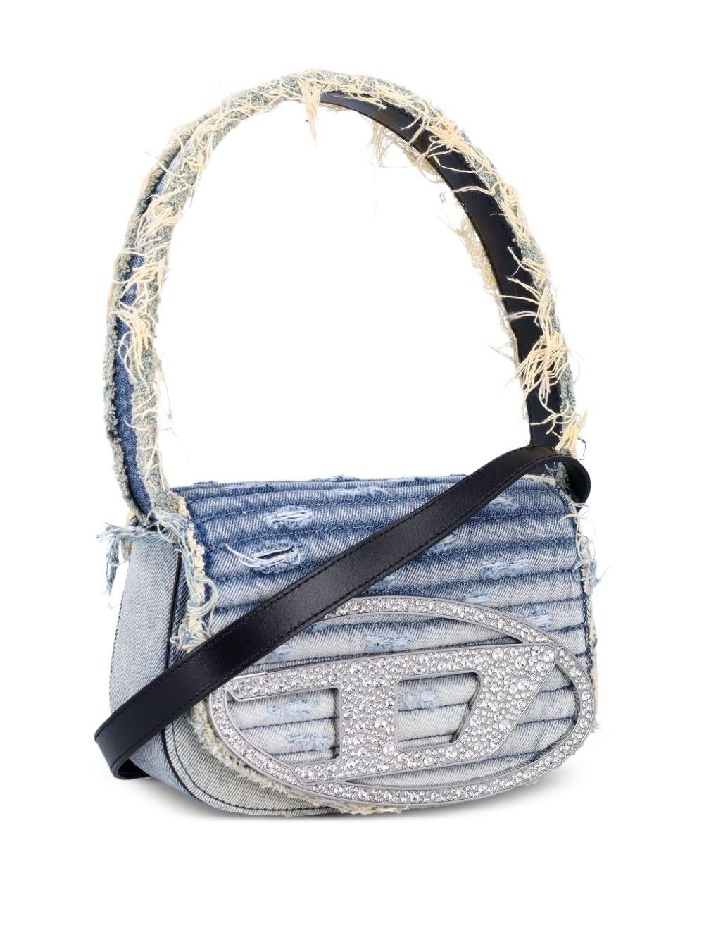 Borsa denim con cristalli 1dr in celeste Diesel - donna 
