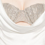 ABITO LUNGO CON BRALETTE GIOIELLO IN BIANCO GIUSEPPE DI MORABITO - donna 