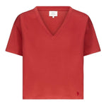 T-shirt Faaa Lds con scollo a V in rosso Loulou de saison - donna 