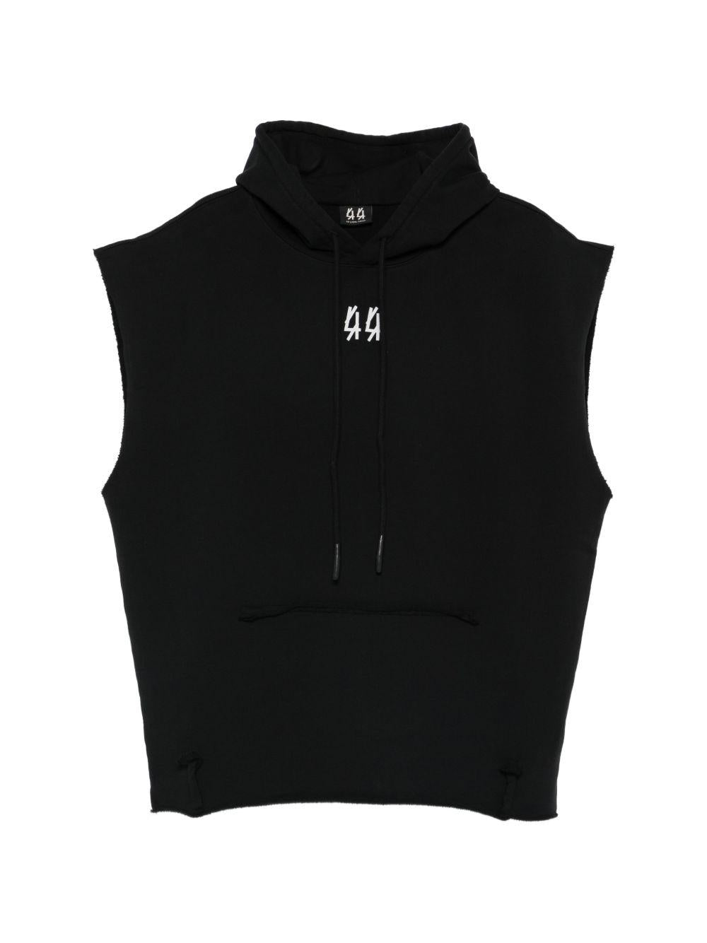 Felpa con cappuccio mini logo in nero 44 label group - uomo 