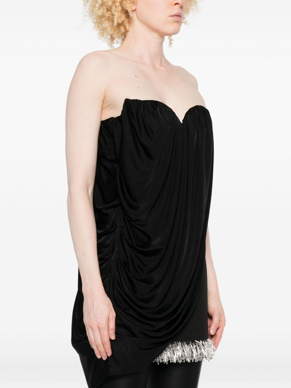 Top senza spalline drappeggiato in nero Giuseppe di morabito - donna 