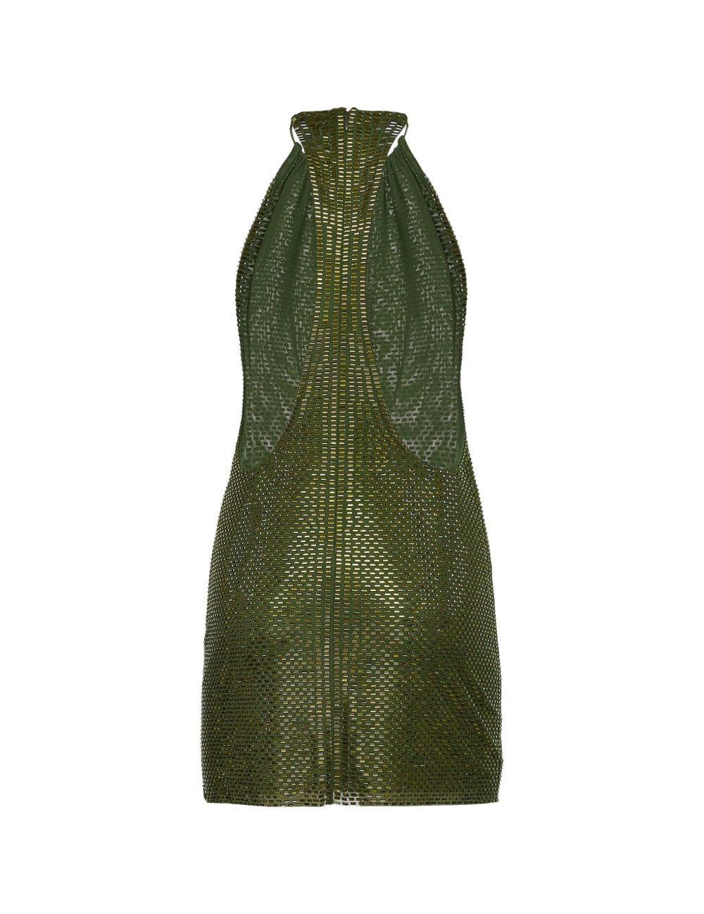 Abito corto olive in verde oliva Self-Portrait - donna 