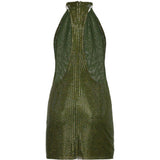 Abito corto olive in verde oliva Self-Portrait - donna 