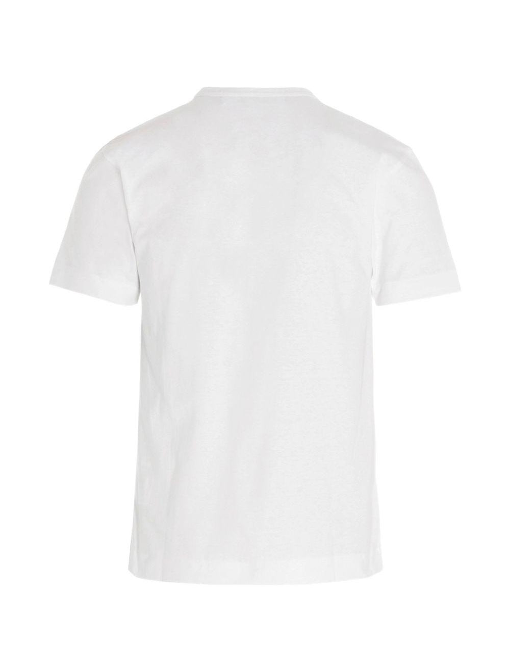 T-shirt con ricamo in bianco Comme des garcons play - uomo 