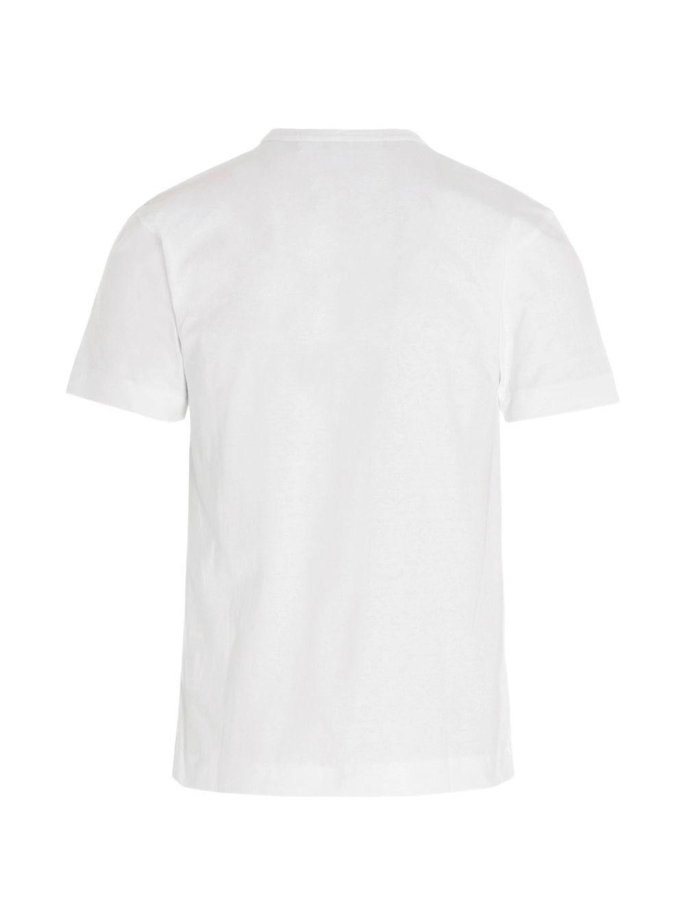 T-shirt con ricamo in bianco Comme des garcons play - uomo 