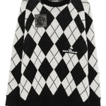 Maglione a rombi in nero Undercover - uomo 