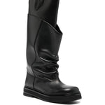 Stivali alti al ginocchio in pelle walk 35mm in nero The attico - donna 