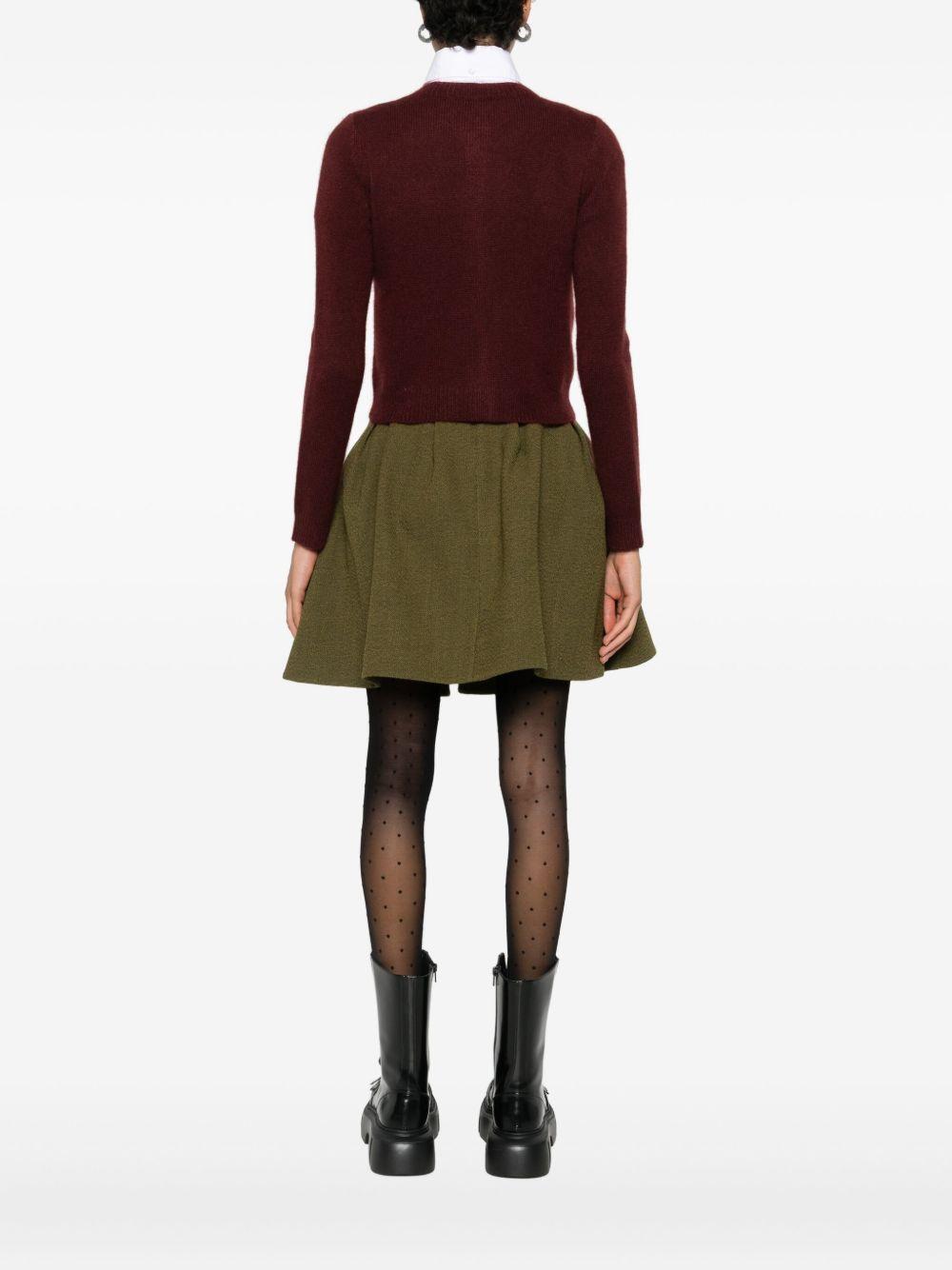 Cardigan con ricamo florele in bordeaux Shushu/tong - donna 