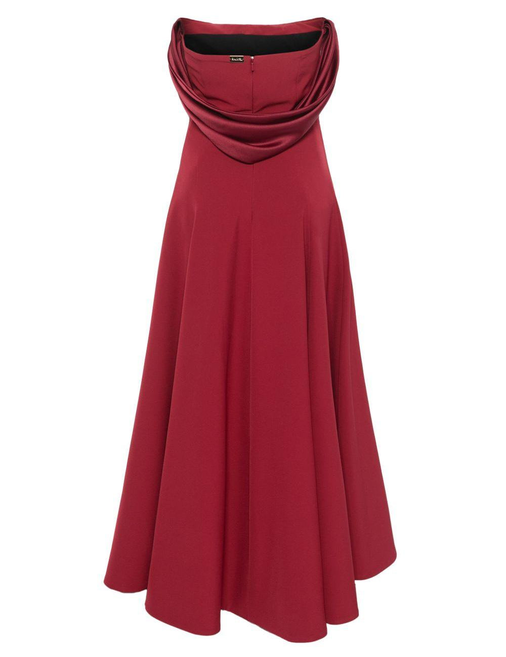 Abito midi Salma in borgogna Rhea Costa - donna 