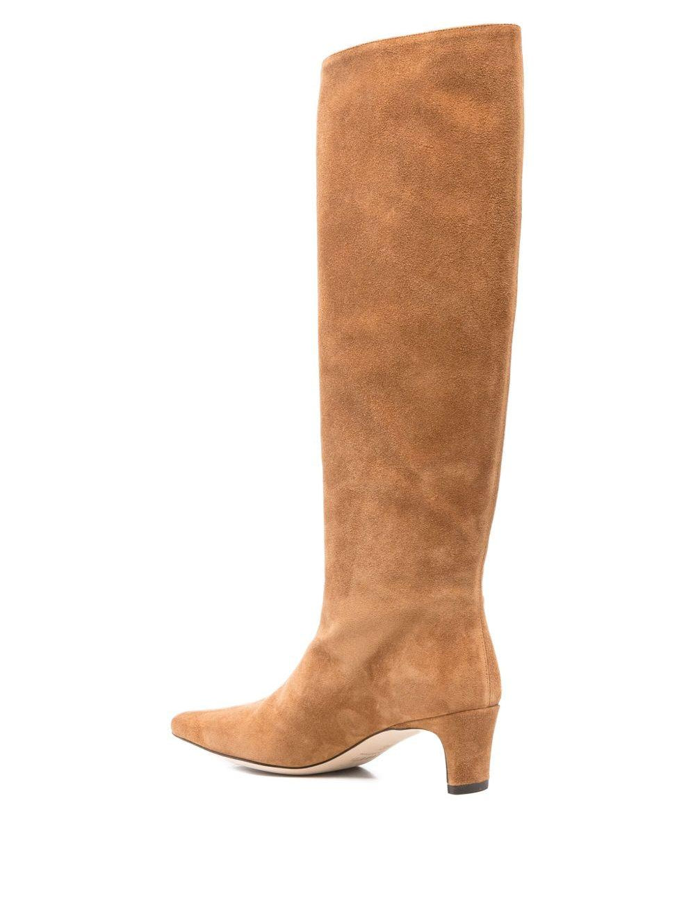 Stivali in camoscio al ginocchio in beige Staud - donna 