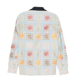 Camicia patchwork ricamata in azzurro Baziszt - uomo 
