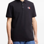 Polo con applicazione logo in blu Moncler - uomo 