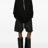 Felpa con coulisse a strati tommy in nero Rick owens drkshdw - uomo 