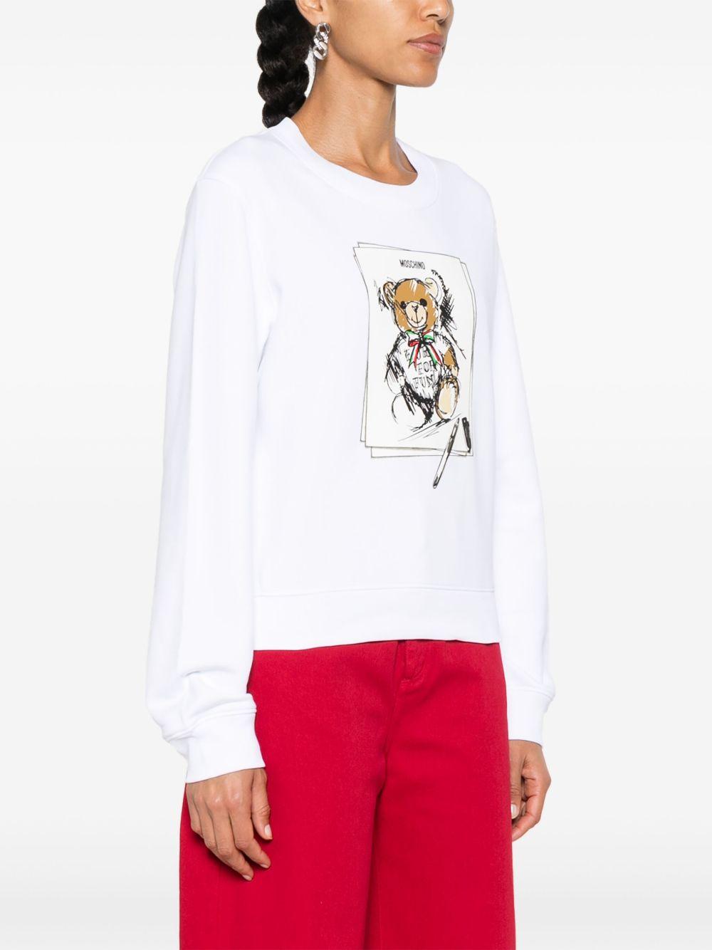 Felpa con stampa grafica in bianco Moschino - donna 