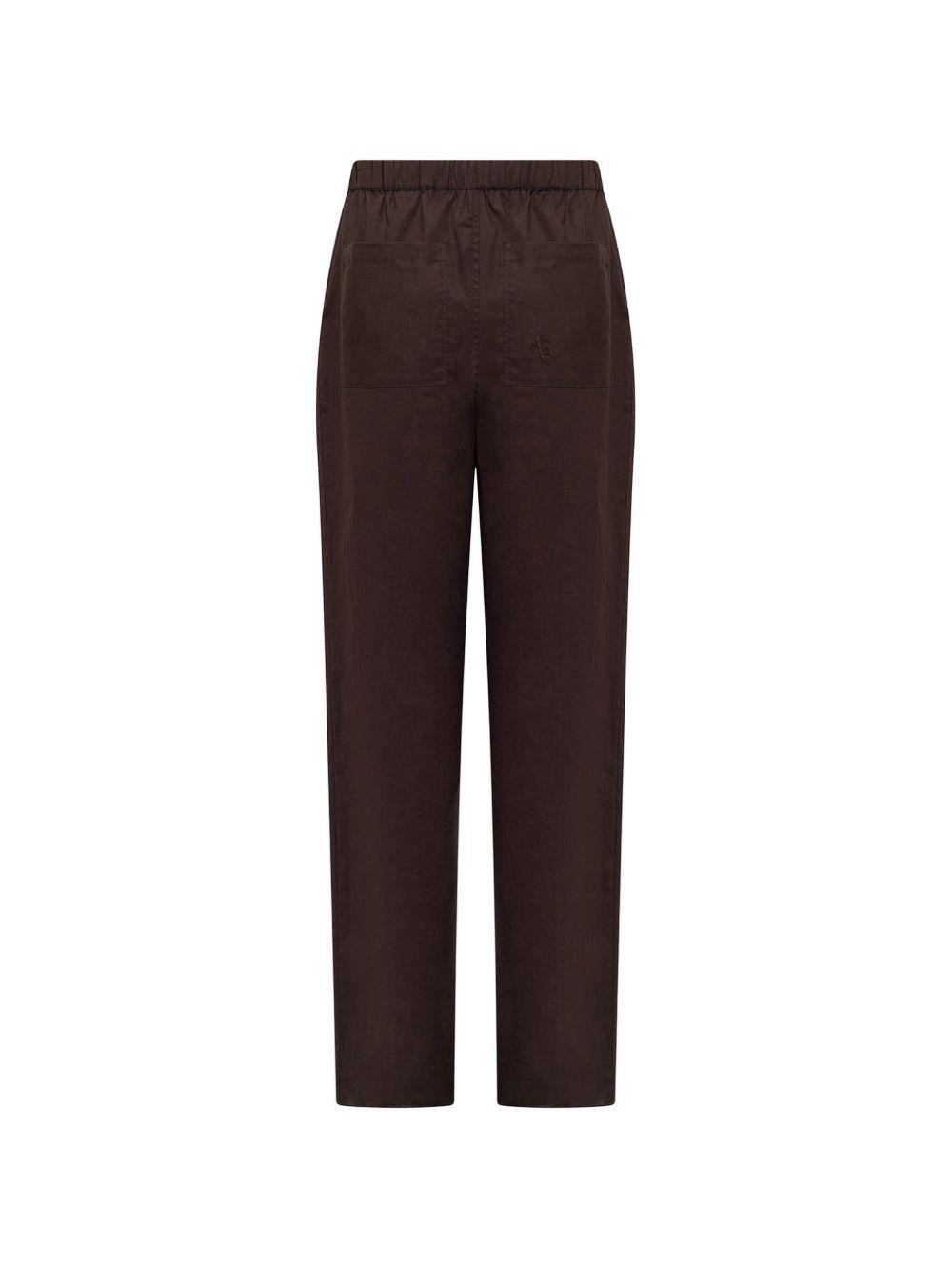 Pantaloni Melrose con ricamo in marrone Laneus - uomo 