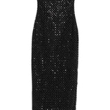 Abito lungo con perline in nero Rotate - donna 