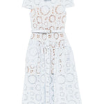 Abito midi in pizzo a fiori in azzurro Self-Portrait - donna 