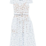 Abito midi in pizzo a fiori in azzurro Self-Portrait - donna 