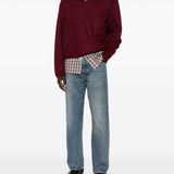 Felpa in lana con mezza zip in bordeaux Sunflower - uomo 