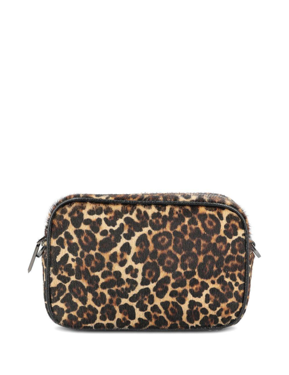 Borsa a tracolla Star mini con stampa leopardata in marrone Golden goose - donna 